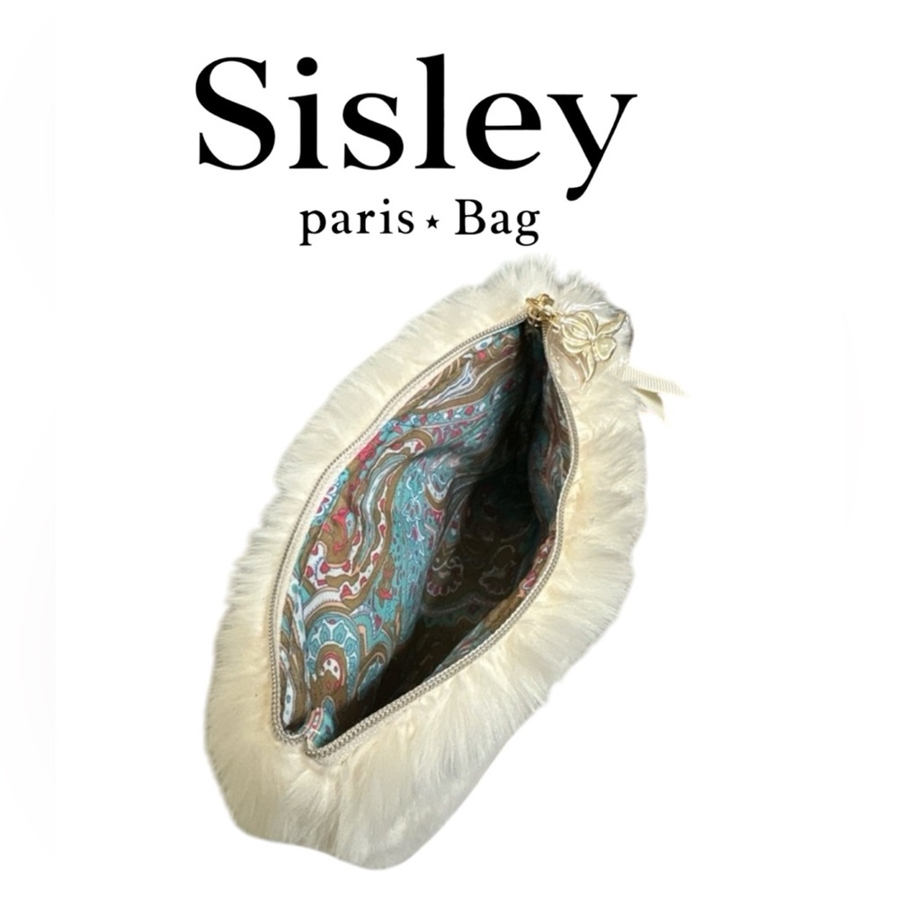 Brand new Sisley paris faux fur cosmetic  bag